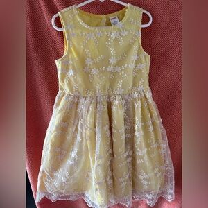 Gymboree Sunny Yellow Dress with White Floral Overlay
